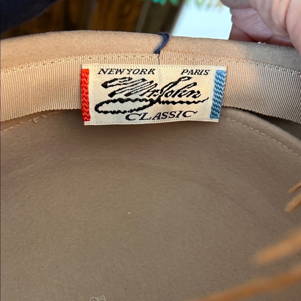 Women's Tan Hat with Feather Accent - Picture 6 of 10